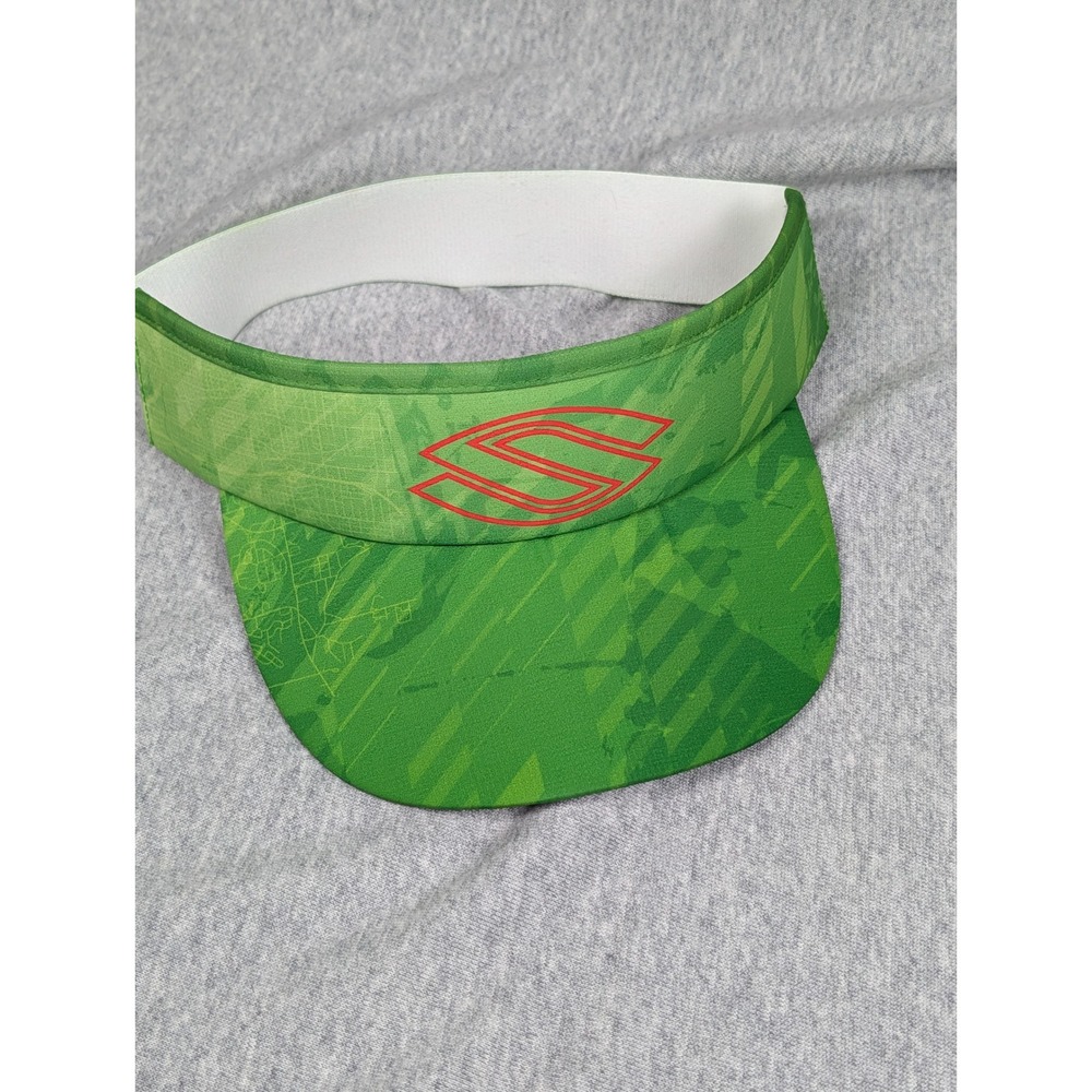 Selkirk Pickleball Unisex Visor Green Red Logo Elastic Back Terry Cloth Lined